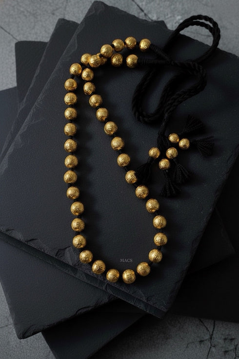 Goldplated Wax Carved Necklace
